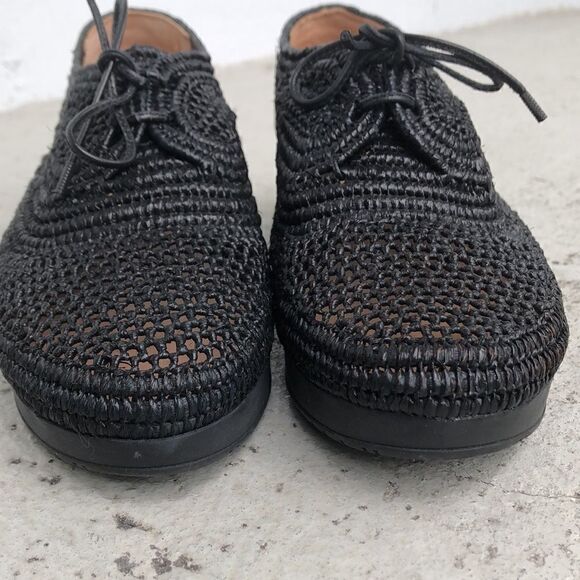 Robert Clergerie Vicole Raffie Wedges - Picture 4 of 9